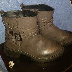 Dark gray combat style Torrid ankle boots